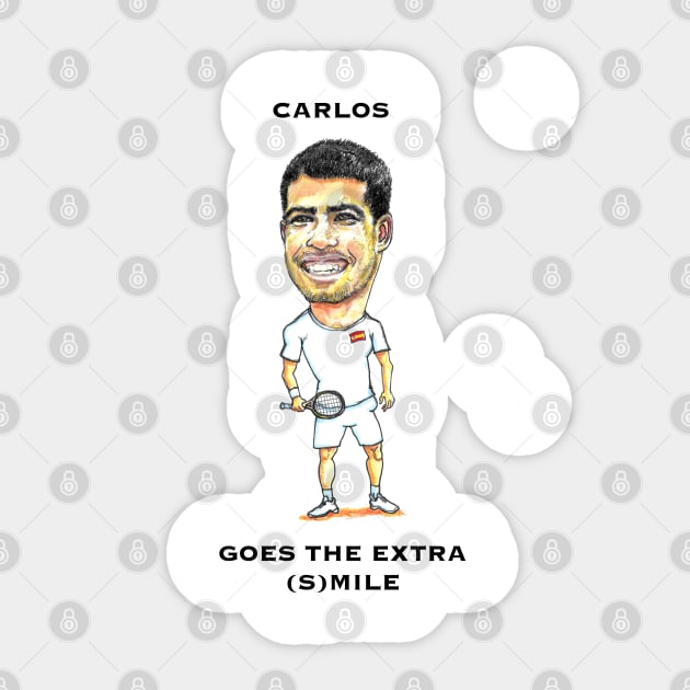 Carlos Alcaraz caricature Sticker by dizzycat-biz